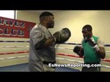 nazim richardson working in the ring with Demetrius Hopkins - EsNews Boxing