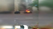 Hamburg Yanıyor- G20 Protestosu Devam Ediyor- Protestocular Araçları Ateşe Veriyor