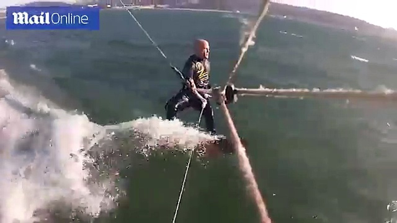TOP STORY -Kiteboarder crashes into giant whale whilst surfing