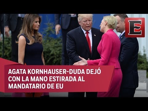 Primera dama de Polonia niega saludo a Trump