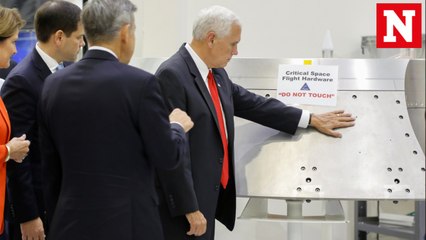 Vice President Mike Pence ignores 'Do not touch' sign at Nasa