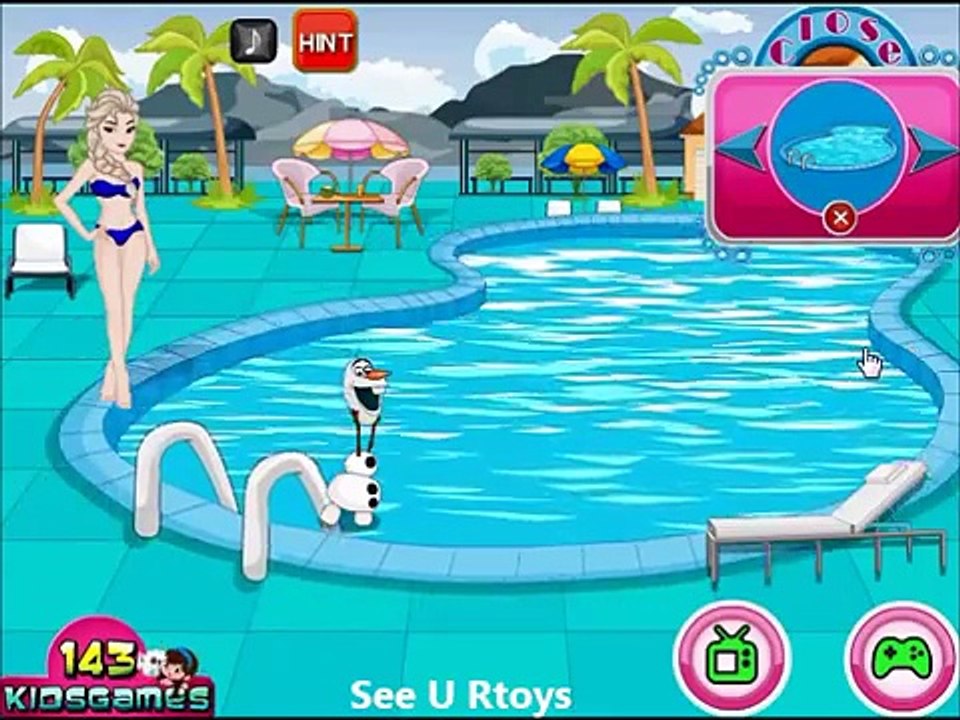 Decoración congelado fiesta piscina ❤ เอ ล ซ่า ว่าย น้ำ ❤