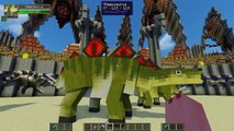 Dinosaures épisode bats toi jurassique stégosaure contre monde Club 3 carnotaurus minecraft