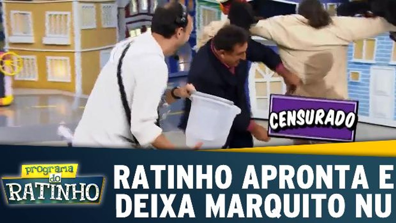 Ratinho apronta e deixa Marquito nu no palco
