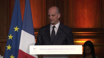 Concours général des lycées et des métiers 2017 : discours de Jean-Michel Blanquer
