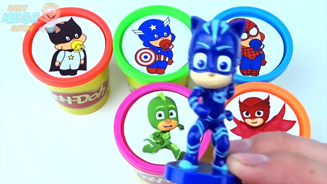 Superhero Learning Colors Play Doh Cups Spiderman McQueen Cars Finger Family Song Nursery