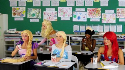 Princess Back to School Featuring Elsa, Ariel, Rapunzel, Tiana and Aurora from Disney. DisneyToysFan , Animated Movies cartoons 2017 & 2018 , animated cartoons  2017 & 2018