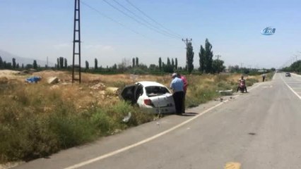 Taklalar Atan Otomobilden Burnu Bile Kanamadan Çıktı