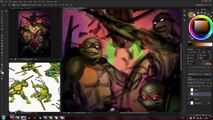 Dessin peinture Vitesse adolescent tortue Leonardo mutant ninja