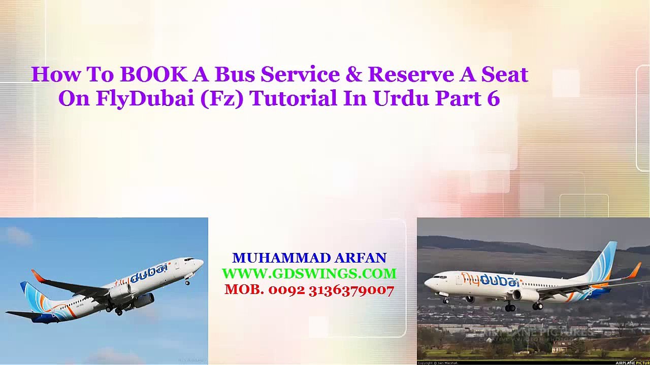 How To BOOK A Bus Service OR Reservation A Seat On FlyDubai Fz In Urdu
