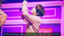 BTS Suga Forgot The Lyrics On Stage And His Reaction Is Legendary