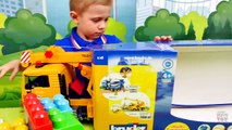 Construction Vehicles toys videos for kids Bruder Truck Crane Truck Loader Backhoe Disney