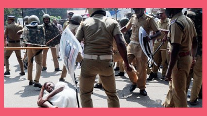 Lathi Charge In Mangalore During Sharaths Body Taking To His Village