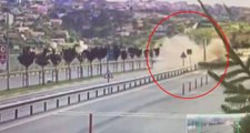 Beykoz'da Aksiyon Sahnelerini Aratmayan Kaza Anı Güvenlik Kameralarına Yansıdı