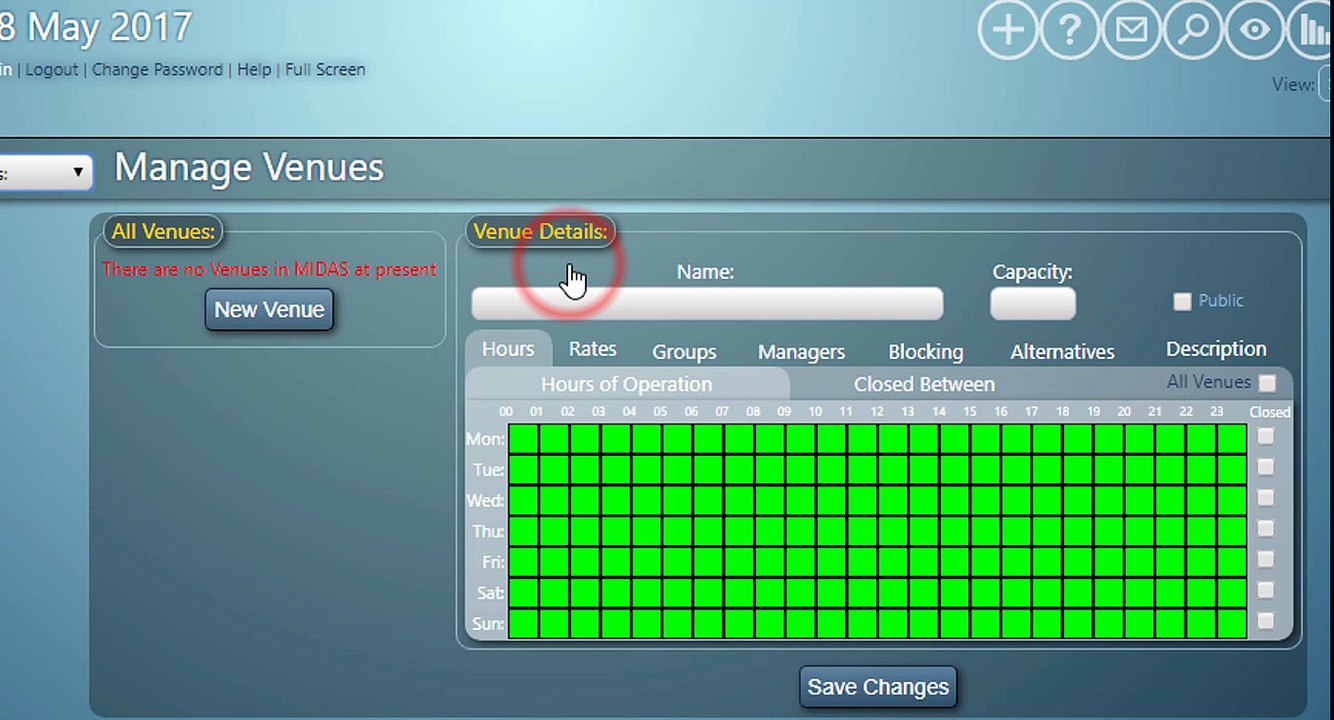 MIDAS: How To Add A Venue