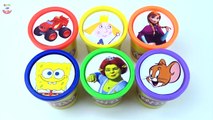 Сups Stacking Toys Play Doh Ben and Holly Frozen Anna Shrek SpongeBob Tom and Jerry Learn