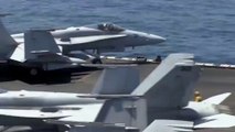 Fighter jet takeoff and landing from ship