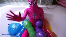 Большой влажный воздушный шар сборник Супер Герой палец Песня Узнайте цвета надувные шарики Коллекция