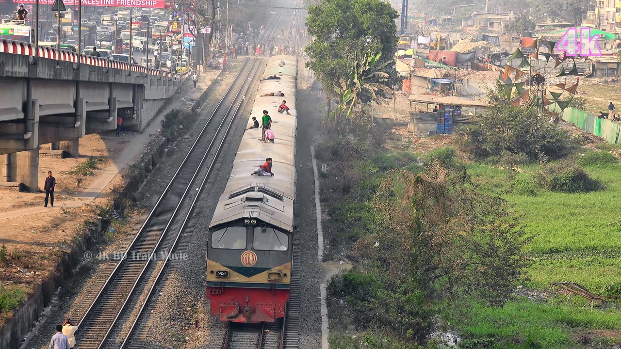 Dewanganj Commuter Train Passing Kuril Overpass in 4K