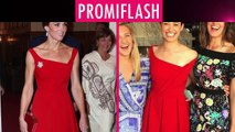 Herzogin Kate vs. Emmy Rossum: Wem steht das rote Kleid besser?