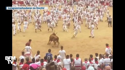 Pampelune : il se sauve d’un coup de corne par un flip au-dessus du taureau