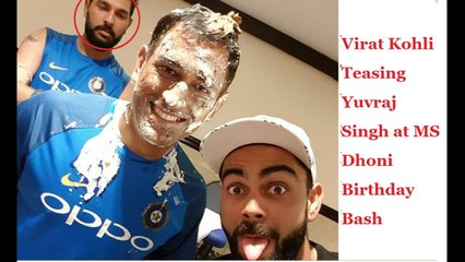 MS Dhoni birthday celebrations with Team India