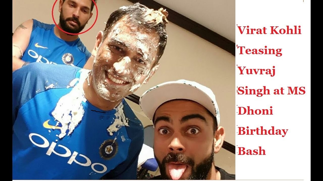 MS Dhoni birthday celebrations with Team India