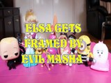 ELSA GETS FRAMED BY EVIL MASHA & THE BEAR BOWSER SKYE GIDGET  SWIPER ROCHELLE AGNES GRU MOANA Toys Kids Video FROZEN DIS