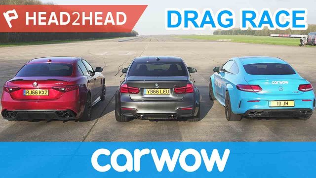 BMW M3 v Mercedes-AMG C63 S v Alfa Romeo Giulia QV - DRAG RACE, BRAKE & DRIFT OFF Head2Head