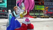 Red Sonic the Hedgehog vs Elsa Queen Army - Epic battle!
