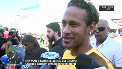 Neymar e Gabriel Jesus participam de jogo no litoral paulista