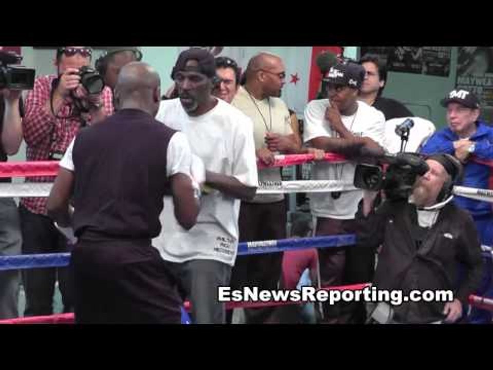 floyd mayweather and roger mayweather working hard for robert guerrero fight