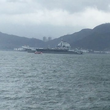 China's First Aircraft Carrier Spotted in Hong Kong