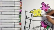 PEPPA PIG Coloring Book Pages Kids Fun Art Activities For Children Learning Rainbow Colors