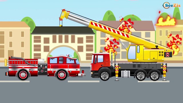 Le Camion de POMPIER et ses amis Gros Véhicules de Service - NOUVELLE VOITURE Dessin animé éducatif