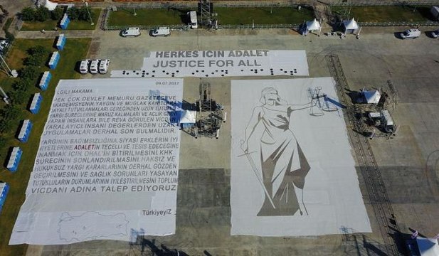 Maltepe'de hazırlıklar tamam... Miting alanı havadan görüntülendi