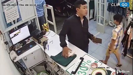 "Soái ca" mua quần áo tranh thủ trộm điện thoại của nhân viên