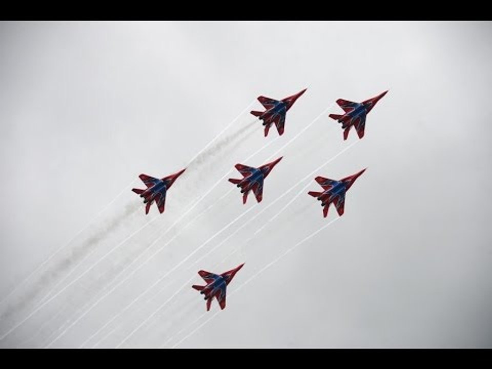 Russian aerobatic teams perform spectacular stunts