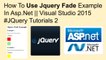 How to use jquery fade example in asp.net || visual studio 2015 #jquery tutorials 2