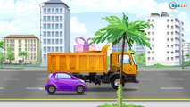 Giant Truck with Crane & JCB Excavator - Real Diggers Trucks Cartoon Video for Kids - World of Cars