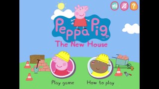 Cerdo para Peppa Pig papá nueva mascota, el cerdo construye un cachorro a casa de dibujos animados con los juguetes del peppa