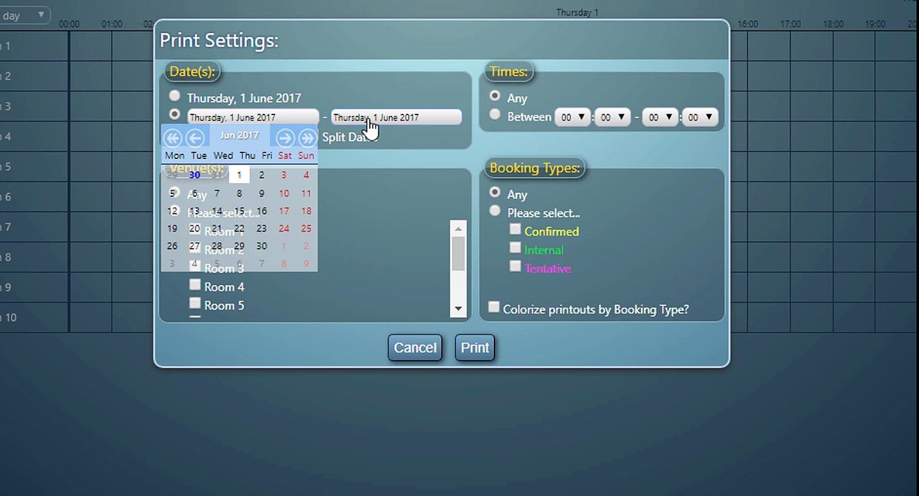 MIDAS: How To Print Bookings