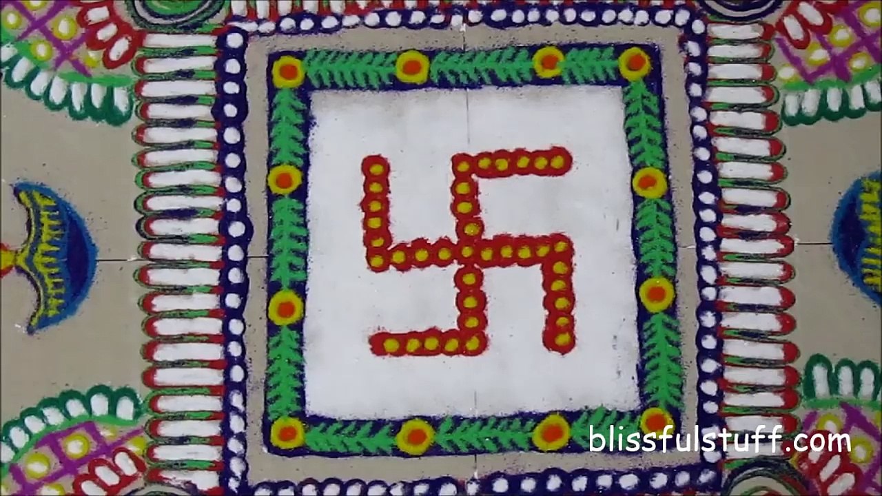 Beautiful and Unique Swastik Rangoli Design / Diwali Special by Poonam Borkar