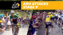 Aru attaque alors que Froome a un problème mécanique / Aru attacks while Froome has a mechanical problem - Étape 9 / Stage 9 - Tour de France 2017