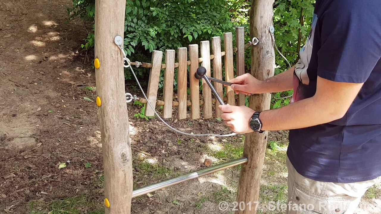Making Music on Wooden Xylophone on the Playground