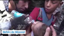 Bebês resgatados de destroços em Mossul