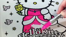 Раскраска Принцесса Привет Китти кошка раскраска Книга розовый Привет Китти Веселая видео