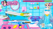 Permainan Elsa Frozen Hamil - Mengandung Membersihkan kamar Mandi - Pregnant Elsa Bathroom
