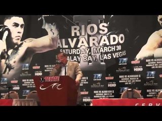 Bob Arum talks Rios-Alvarado Post fight Press Conference