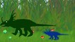 Dinosaurios dibujos animados sobre los dinosaurios toda la serie en una fila en robots de dinosaurios rusos